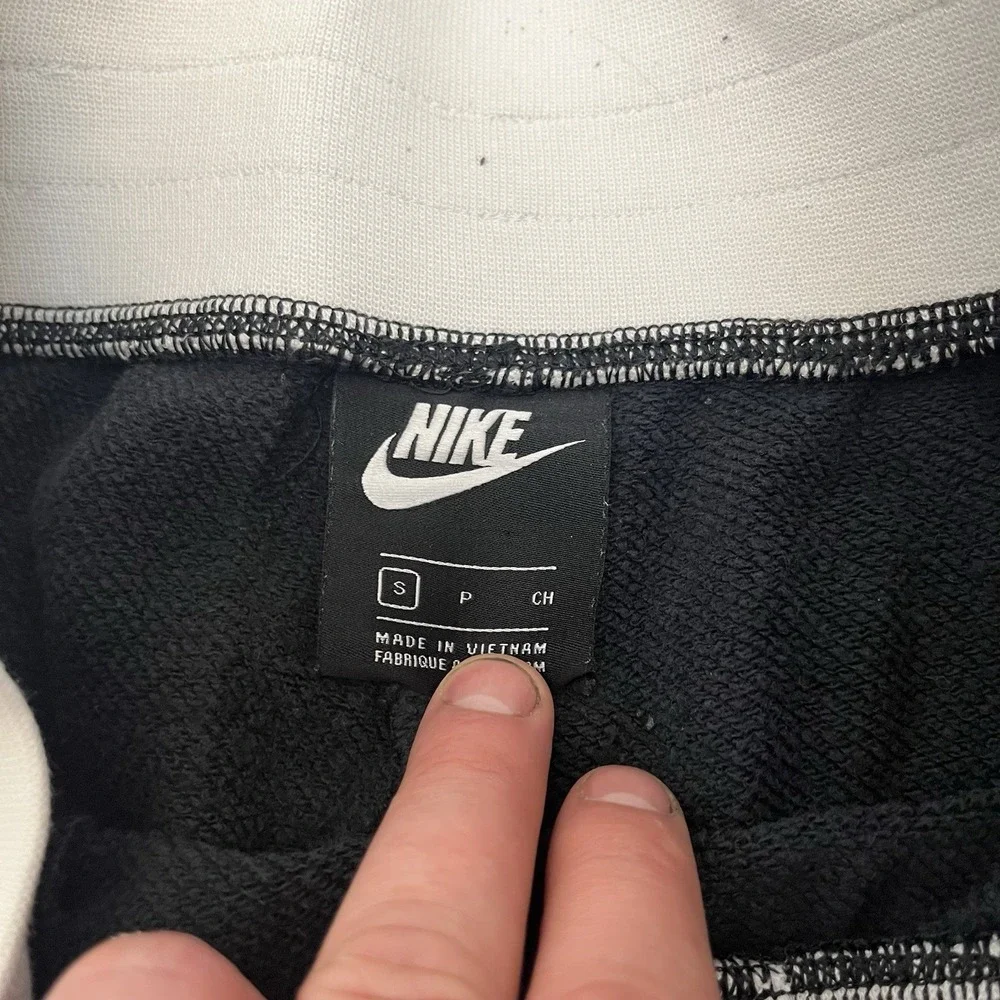 Nike Air Men's S Jogger Pants Black White Fleece sweatpants CV8573-010
